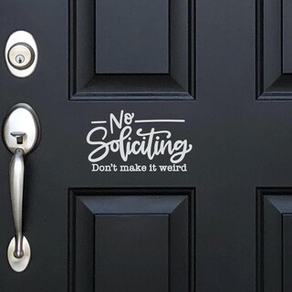 Cartello In Legno Per Porta D'Ingresso - No Soliciting, Don't Make It Weird - 25,4x12,7 Cm