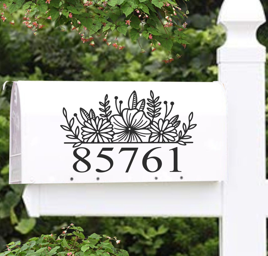 Flower Mailbox Decal Personalized Mailbox Decal Mailbox Etsy