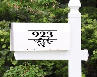 Floral Branch Decal, Mailbox Number Decal, House Number Decal, Address Decal for Mailbox, Personalized Mailbox Decal, Custom Mailbox Decal