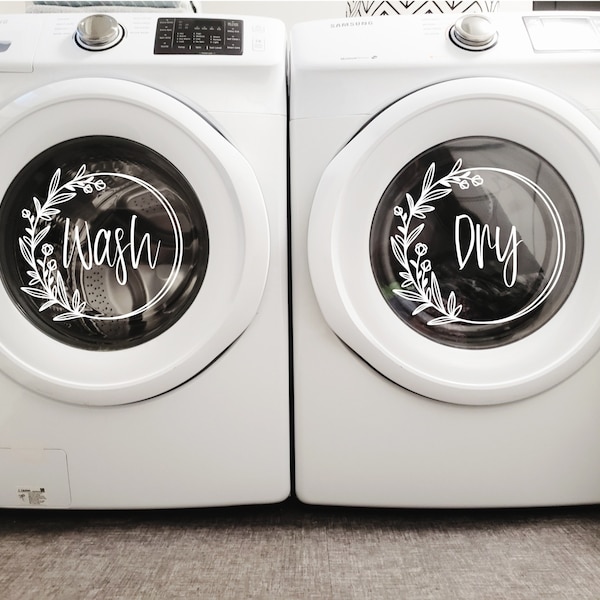 Wash and Dry Laundry Decals, Washer Dryer Accessories, Washer Dryer Decals, Laundry Room Decals, Washer and Dryer Decals, Wash Dry Stickers