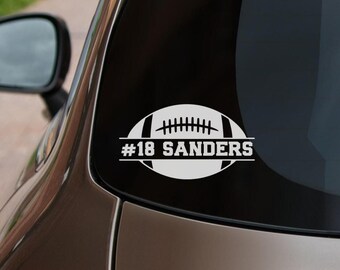 Football Player Decal, Sports Mom Decal, Football Car Decal, Football Number Decal, Football Sticker Vinyl, Car Decals for Football