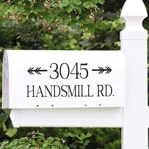 Arrows Farmhouse Mailbox Decal, Mailbox Number Decal, House Number Decal, Address Decal for Mailbox, Address Decal Custom