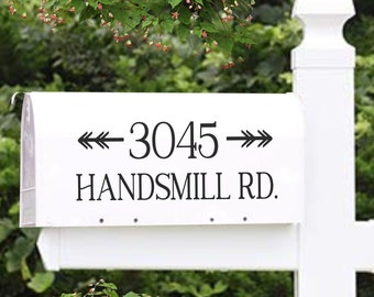 Arrows Farmhouse Mailbox Decal, Mailbox Number Decal, House Number Decal, Address Decal for Mailbox, Address Decal Custom