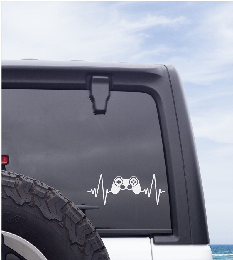 Game Controller Car Decal, Game Controller Heartbeat Decal, Game ...