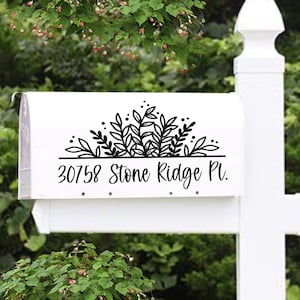 Floral Mailbox Decal, Address Decal for Mailbox, Personalized Mailbox Decal, Mailbox Number Decal, House Number Decal, Custom Mailbox Decal