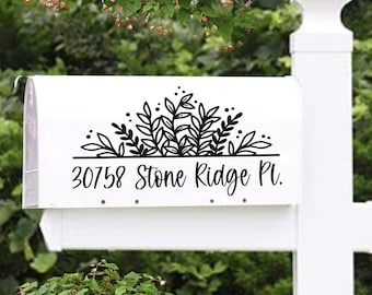 Floral Mailbox Decal, Address Decal for Mailbox, Personalized Mailbox Decal, Mailbox Number Decal, House Number Decal, Custom Mailbox Decal