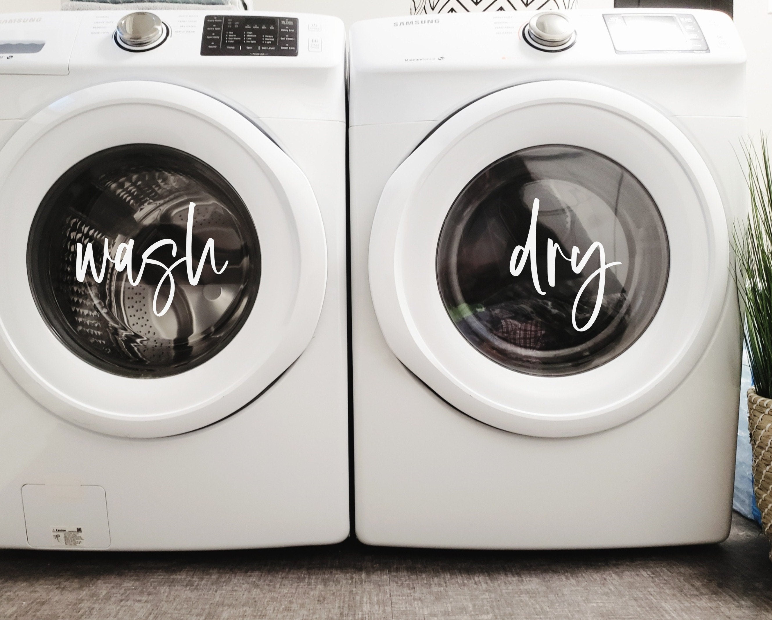 Washer Dryer Decals Washer and Dryer Decals Wash and Dry Etsy