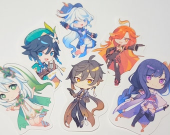 Genshin Archons Stickers - Kawaii Genshin Impact Sticker