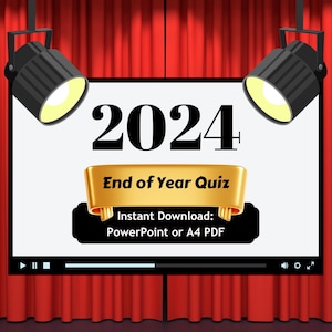 2024 Quiz, End of Year Quiz, Pub Trivia, Quiz of the Year, Icebreaker Party Game, Virtual Quiz in PowerPoint & Printable Quiz