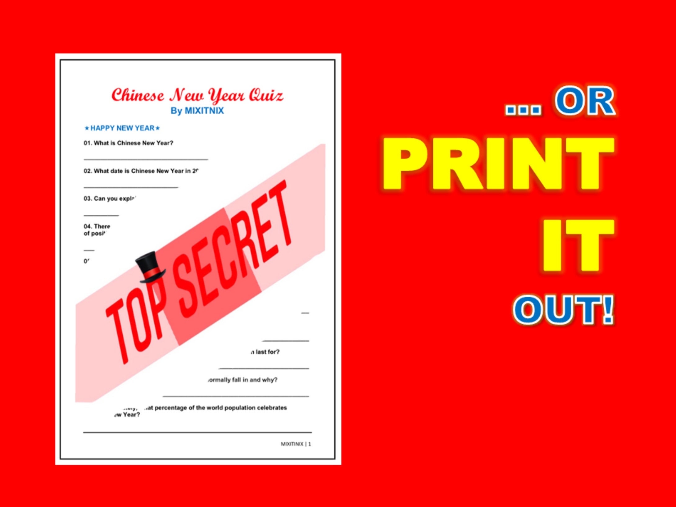 Chinese New Year Quiz Virtual Quiz Lunar New Year Game | Etsy