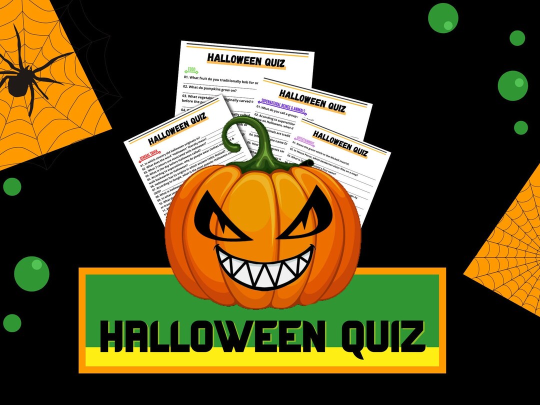 Printable Halloween Quiz Trivia Game Halloween Party Games Etsy