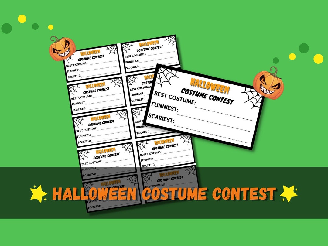 Halloween Costume Contest Printable Voting Cards Halloween Etsy