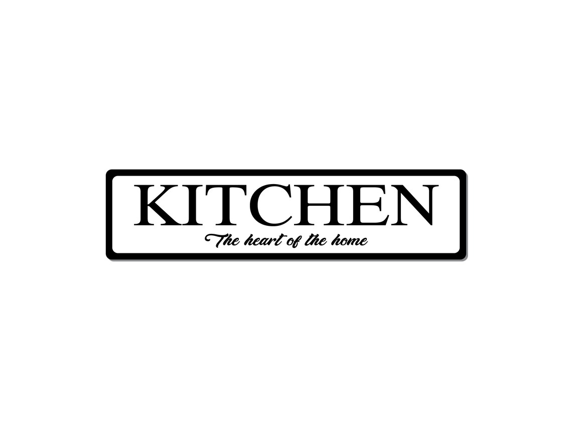 Kitchen Sign Metal Kitchen Sign White W/ Black Text Home Etsy