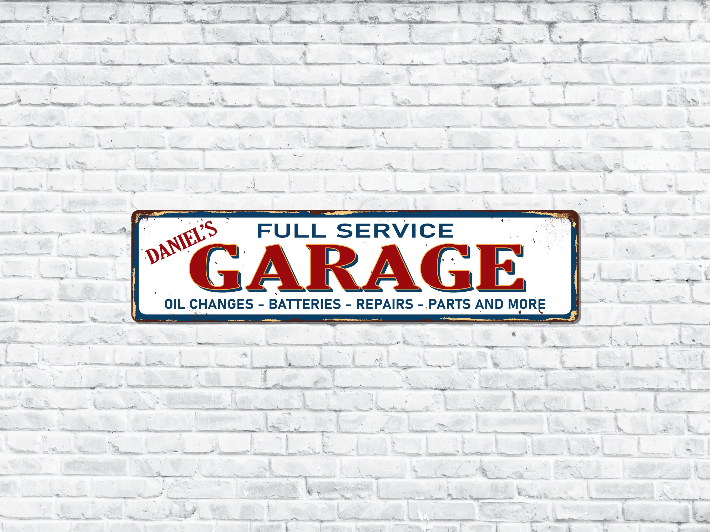 Personalised Garage Sign Custom Name Full Service Garage Etsy