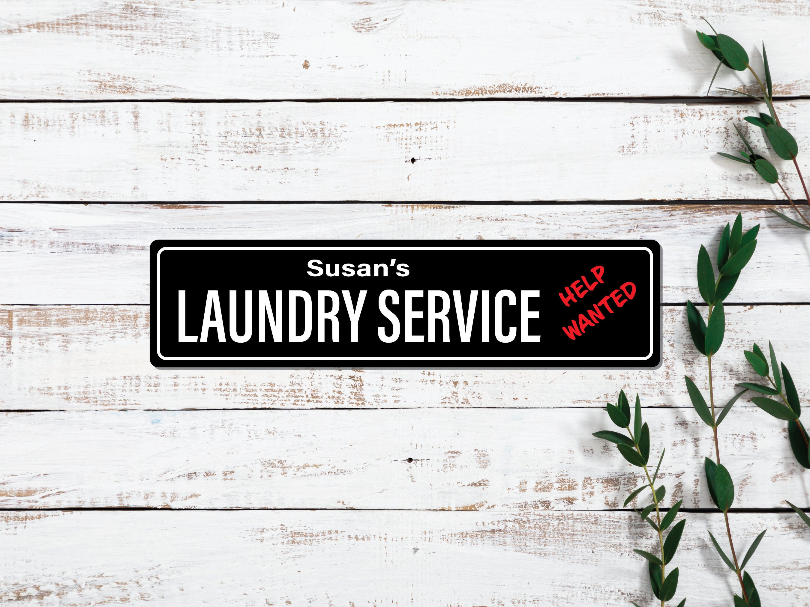 Personalisiertes Wäscheservice Schild Wäscheschild aus | Etsy