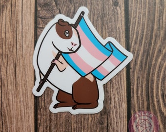 Transgender Guinea Pig Pride Flag - Adesivo in vinile impermeabile da 7,6 cm