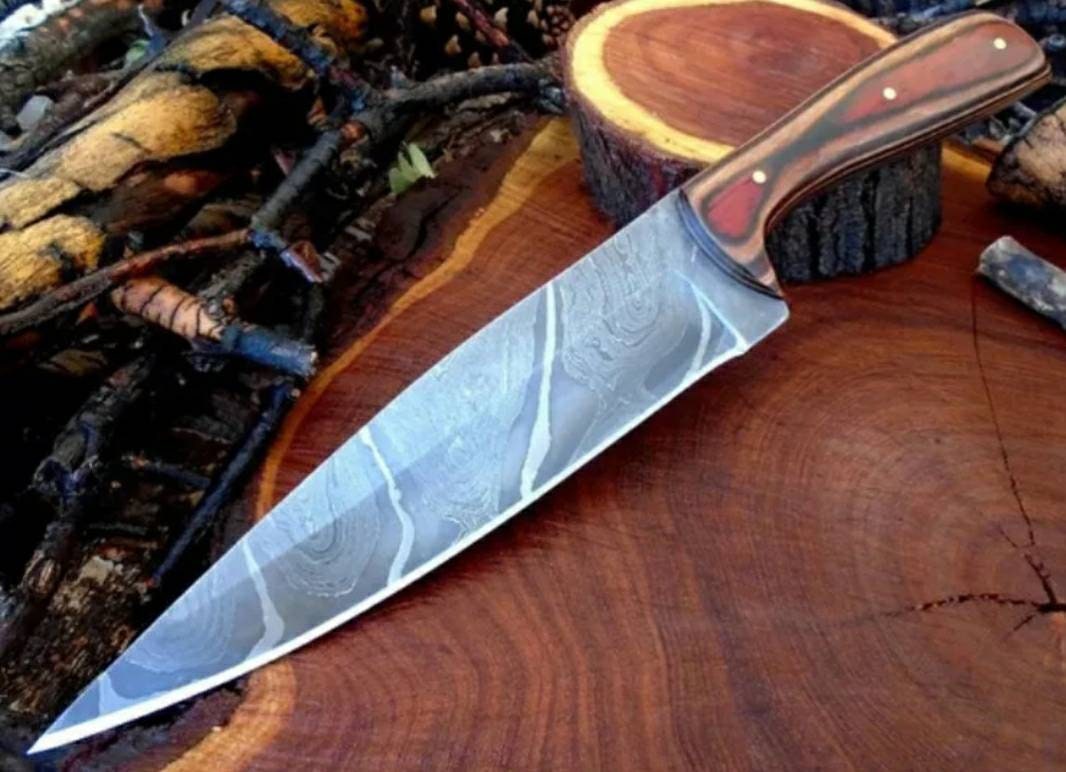 Hand 8 Chef Kitchen Knife Blade in Damascus and Etsy