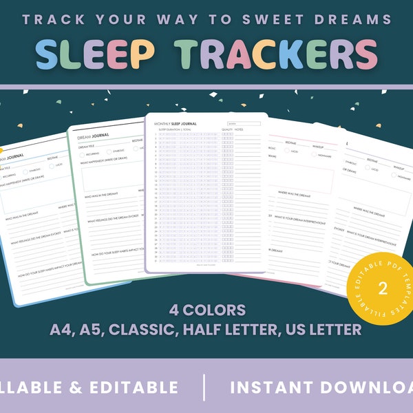 Digital Sleep planner, GoodNotes Sleep Tracker, includes journal for dreams sleep wellness