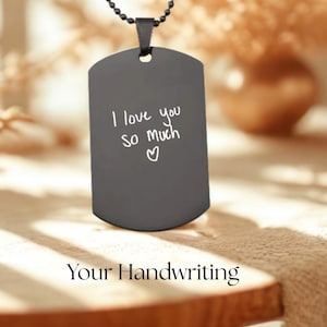 Custom Handwriting Necklace  Personalized Memorial Jewelry Unique Engraved Pendant Sympathy Gift for Her or Him Christmas Birthday