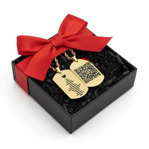 Custom Soundwave Necklace with QR Code for Men: Personalized Voice Message Dog Tag, Photo & Audio Engraved Pendant, Anniversary Gift for Him