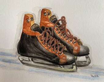 Vintage Men’s Skates - watercolour