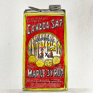 Vintage Ahornsirup Dose - Aquarell