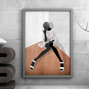 Black woman wall art print, Modern African American woman art, Digital image in Black and White, Wall decor