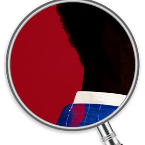 Black Man Wall Art Print, African American Portrait, Modern Red Background Art, Contemporary Male Portrait Decor, Statement Wall Art image 3