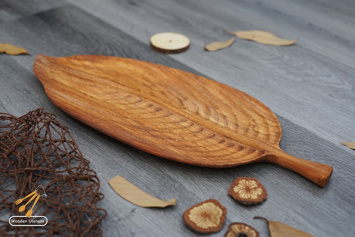 Leaf Wooden Tray Leaf Tray Wooden Tray Leaf Tray Art Etsy