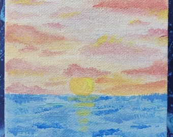 Sunset painting - using acrylics pastel shades