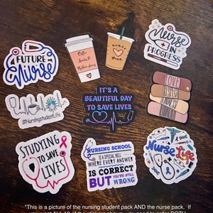 Nursing Student & Nurse Sticker Pack | Holographic | Transparent | Glitter | Drawn | Water Resistant | Water Bottle Laptop | Custom Designs