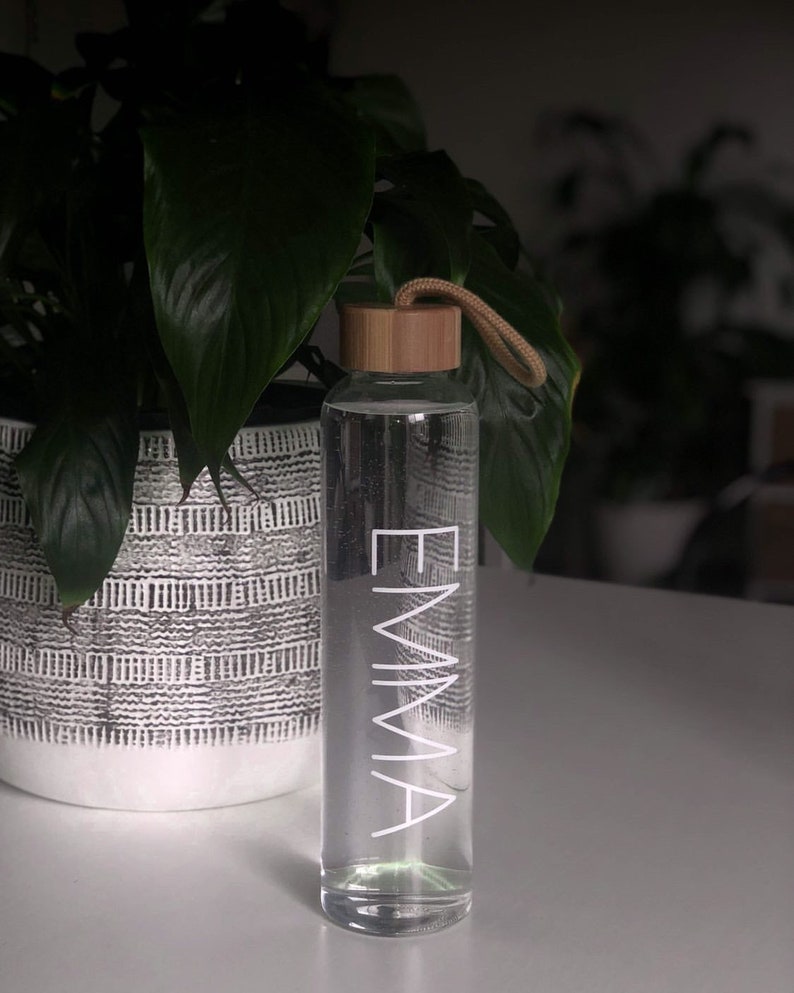 Personalised Glass Drink Bottle Etsy