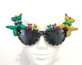 Mardi Gras Bead Dogs Sunglasses