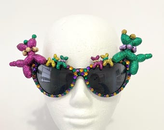 Mardi Gras Bead Dogs Sunglasses