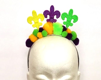 SALE - 50% OFF!!!   Mardi Gras Fleur-de-Lis Headbands