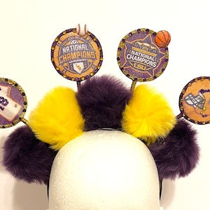 LSU Championship Fur Puff Headband