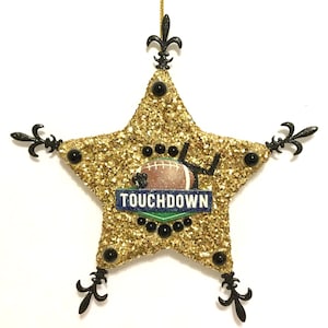 Black and Gold Football Star Ornament