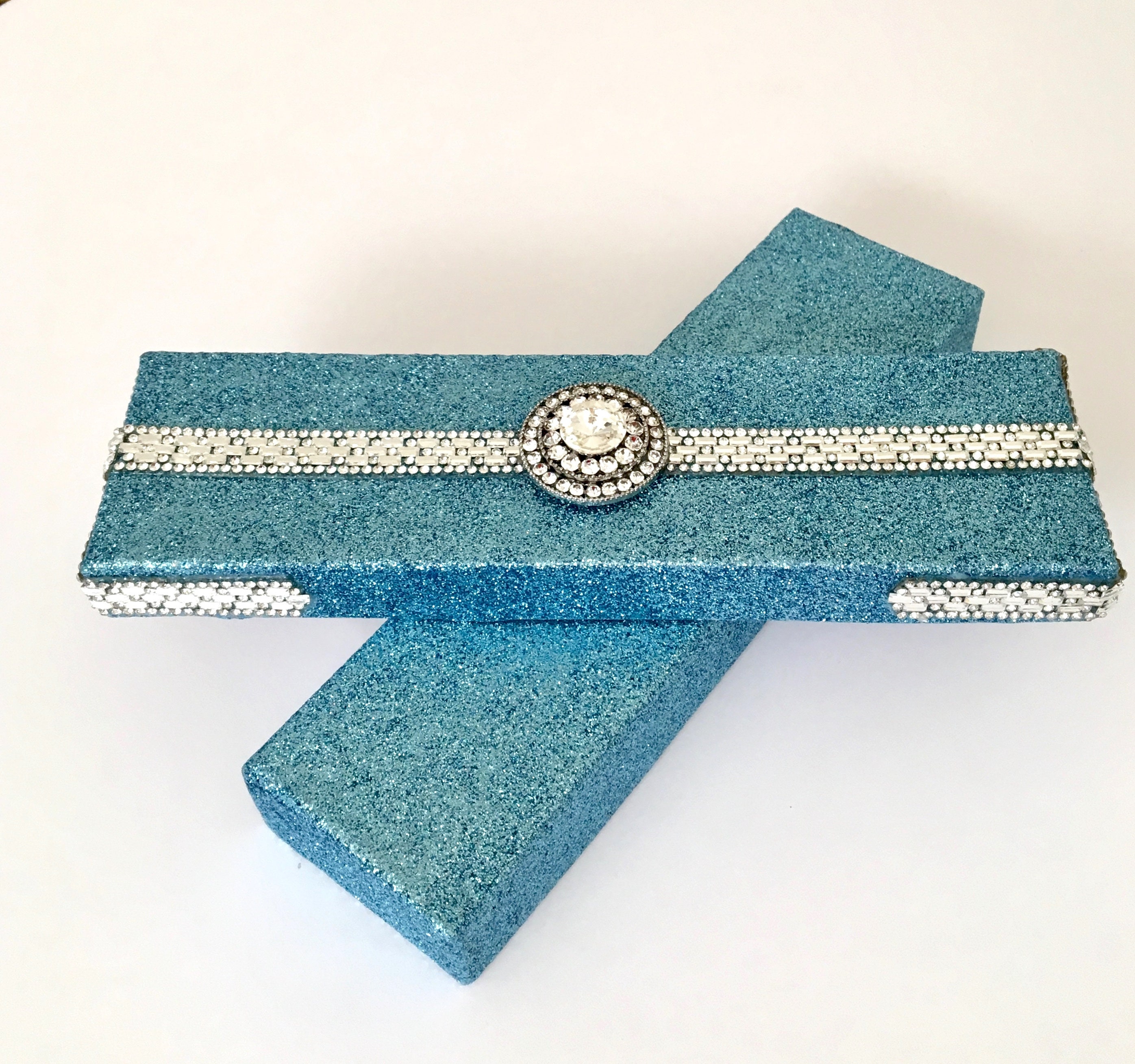 Blue Glitter Gift Box Etsy