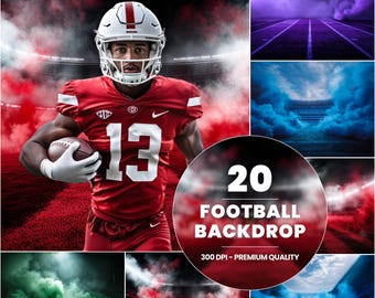 20 Football Stadium Backdrops: Sport Photography Backgrounds (Digital Download)
