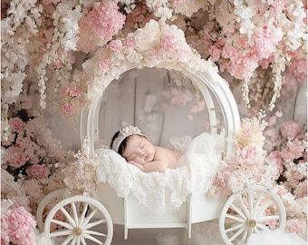 Newborn Princess Cart Digital Backdrop: Fine Art Photography (Digital Download)