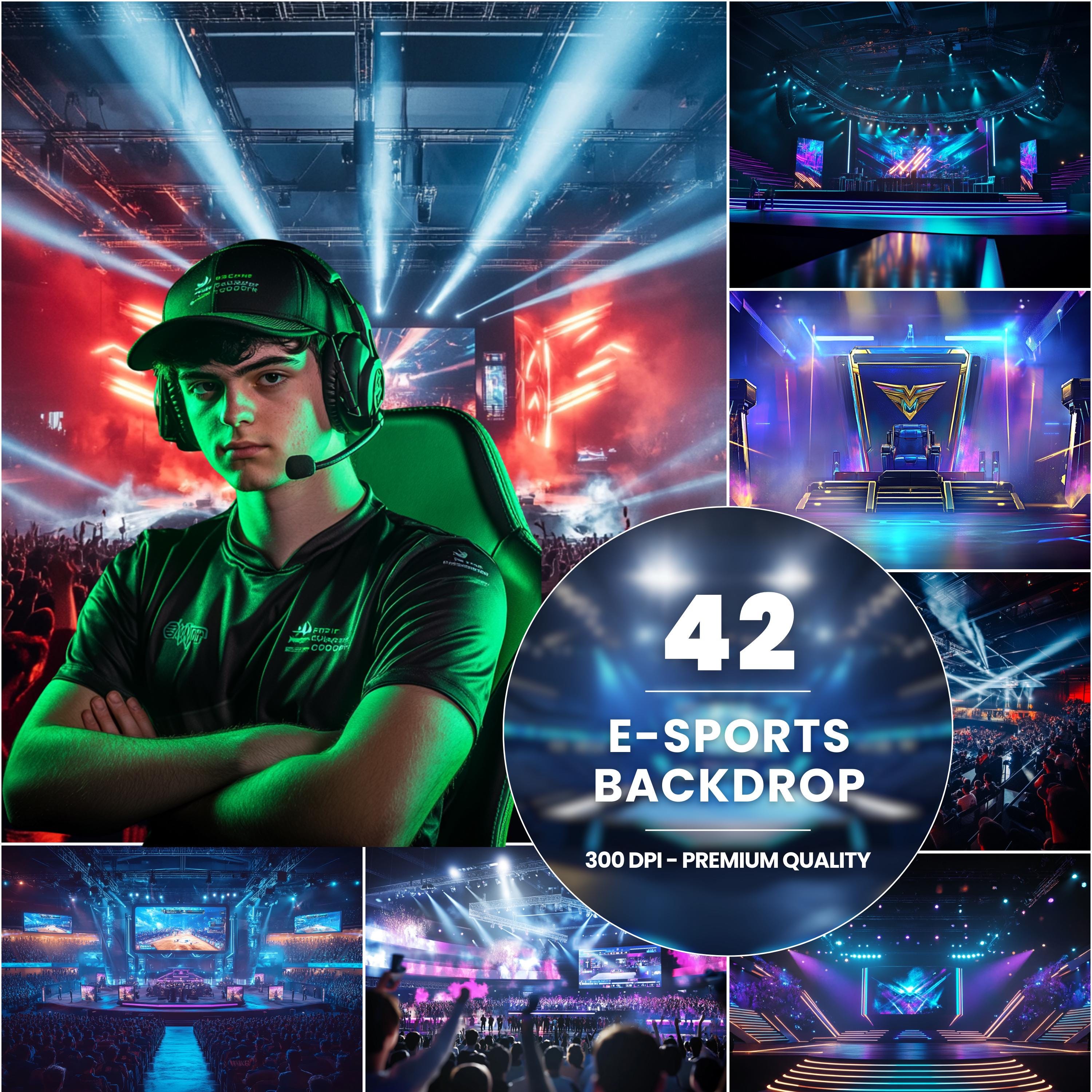 42 Cenários de eSports para Ensaios Fotográficos, Decoração de Torneios de Jogos, Banner de Fundo para Streamers, Adereços de Fotografia com Tema de Videogame