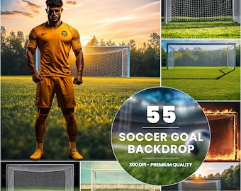 55 Sfondo fotografico per porta da calcio: decorazione murale a tema sportivo (download digitale)