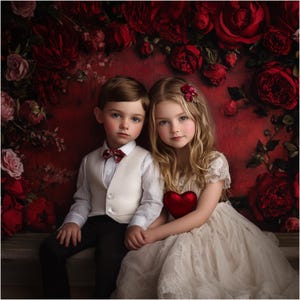 Wall of Roses Digital Backdrop: Valentine&#39;s Day Photography (Digital Download)