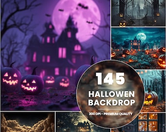 Halloween Digital Backdrops Bundle: Spooky Horror Photography (Digital Download)