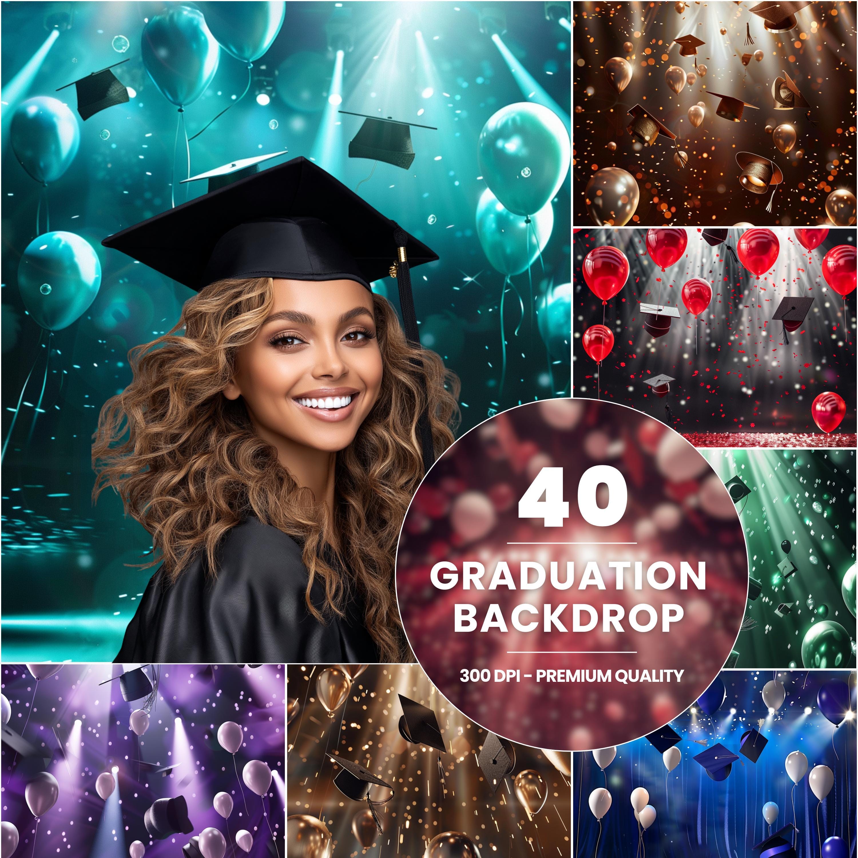 40 Graduation Photo Backdrops: Picture Background Sets (digital ...