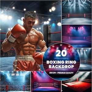 20 Boxing Ring Backdrops: Sport Photography (Digital Download)