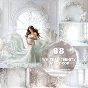 68 White Maternity Backdrop, White Floral Texture Overlay, White Castle Backdrop, Wedding Maternity Backdrop, Studio Floral, Overlay Bundle