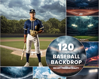 120 Fundos de Beisebol, Luzes de Estádio de Beisebol, Fundos de Campo de Beisebol, Fundos de Softbol, Fundos de Beisebol para Fotos Esportivas