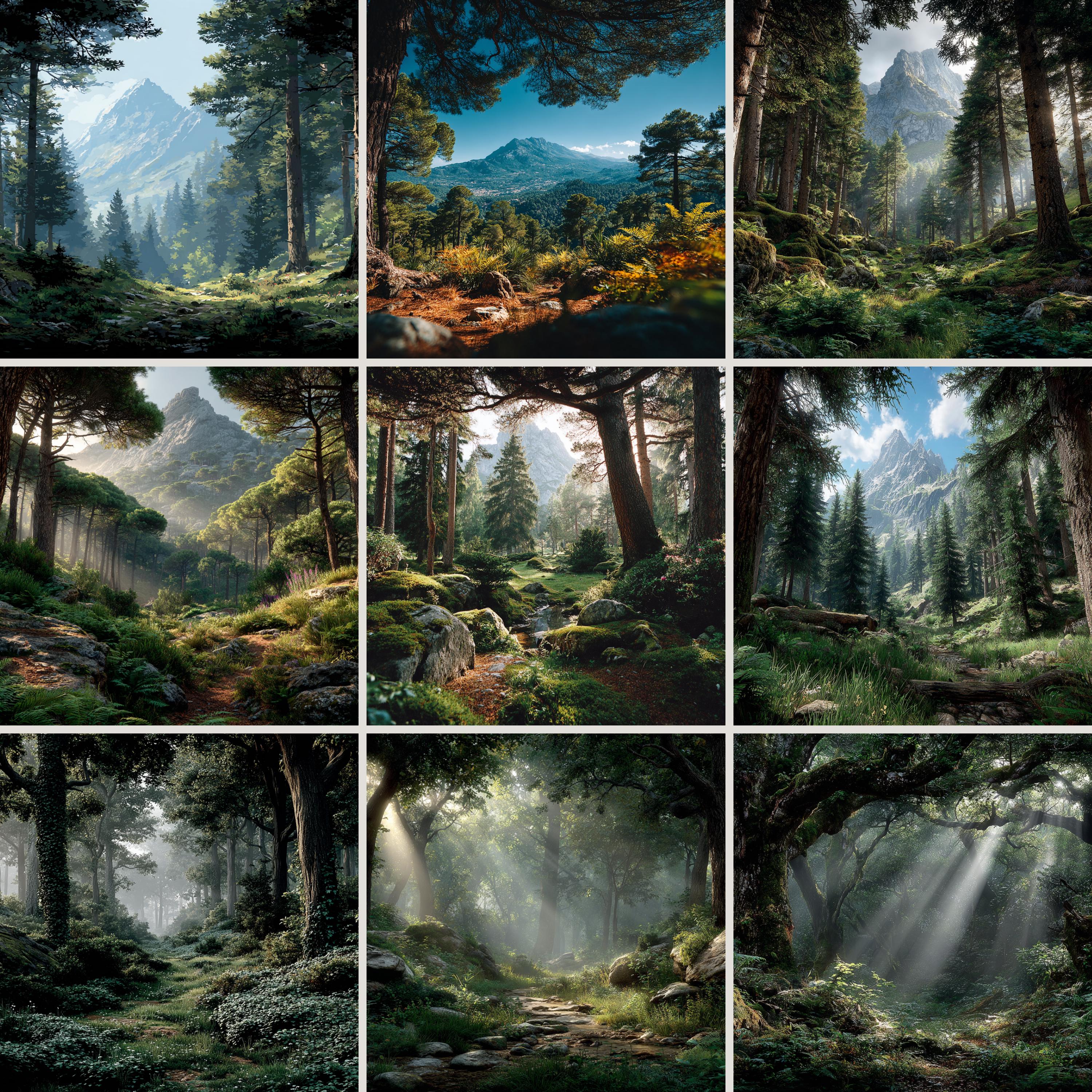 70 Woodland Forest Backdrop, Lush Green Nature Scene, Enchanted Forest ...