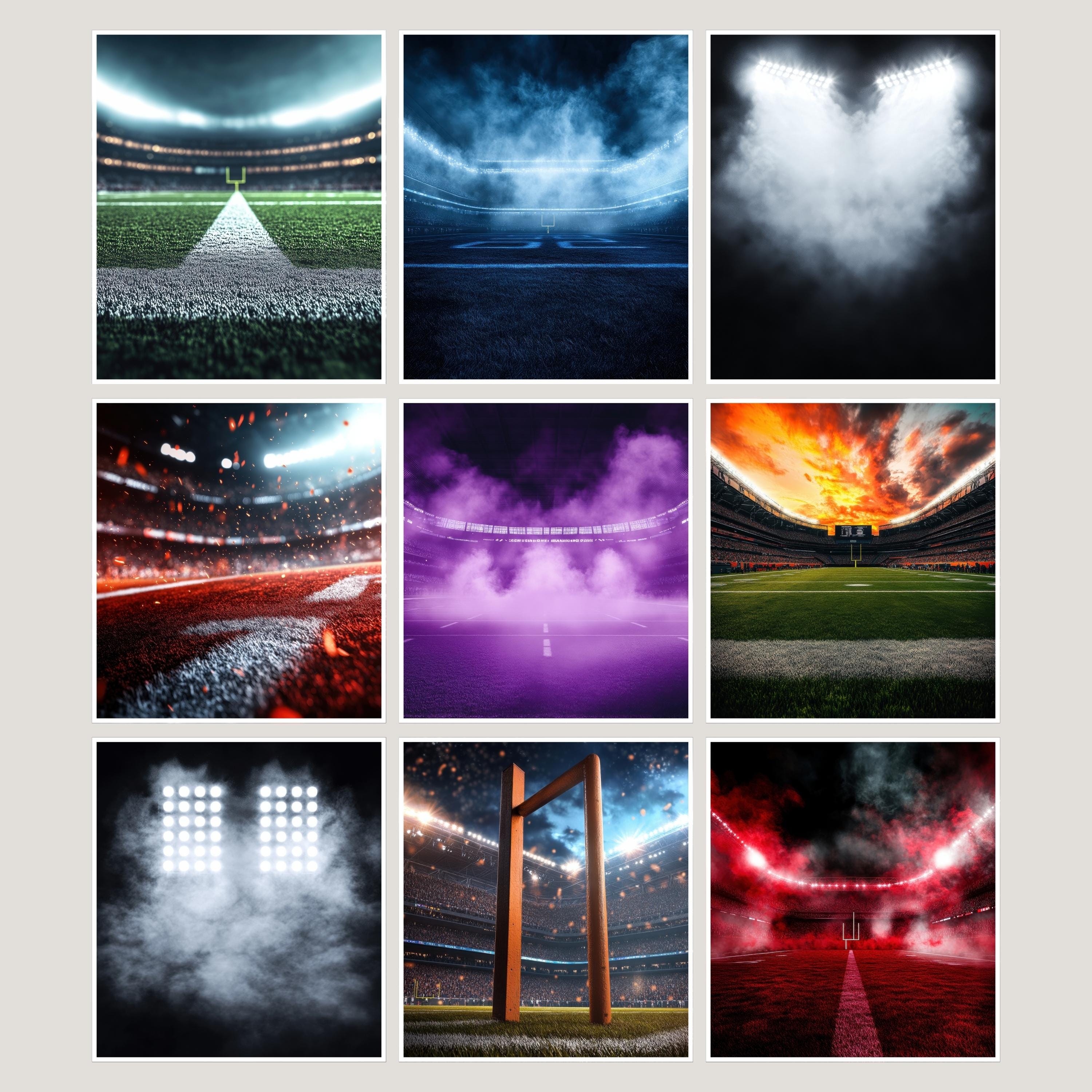 50 Football Stadium Backdrops: Sport Photography Backgrounds (digital ...